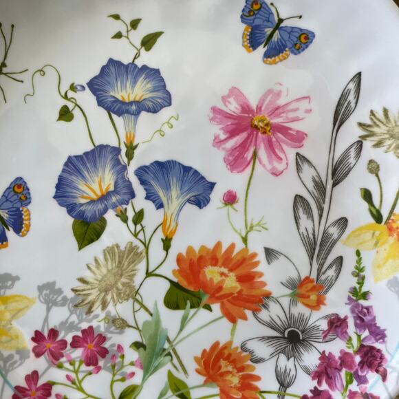 Rachel Ashwell Melamine Dinner Plates 11in Spring Floral Butterfly Set of 4 New - Picture 3 of 13